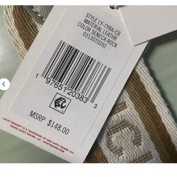 New Lucky Brand TYRA Leather sling Bag w/crescent shape Green/Gray Color - Picture 5 of 9